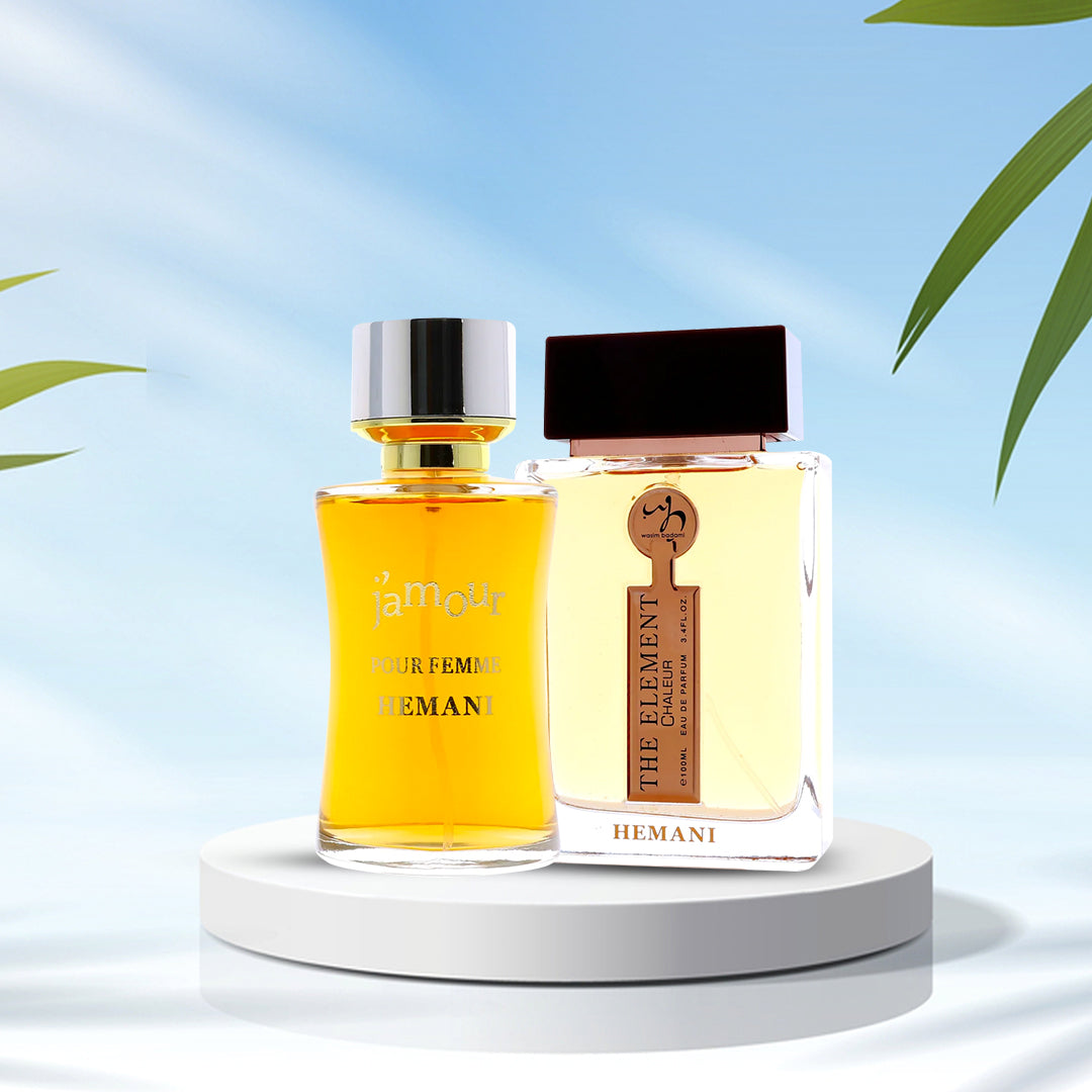 WB by Hemani Perfume Element Chaleur 100mL + HEMANI FRAGRANCES Jamour Perfume for Women 100mL (3.5 FL OZ)