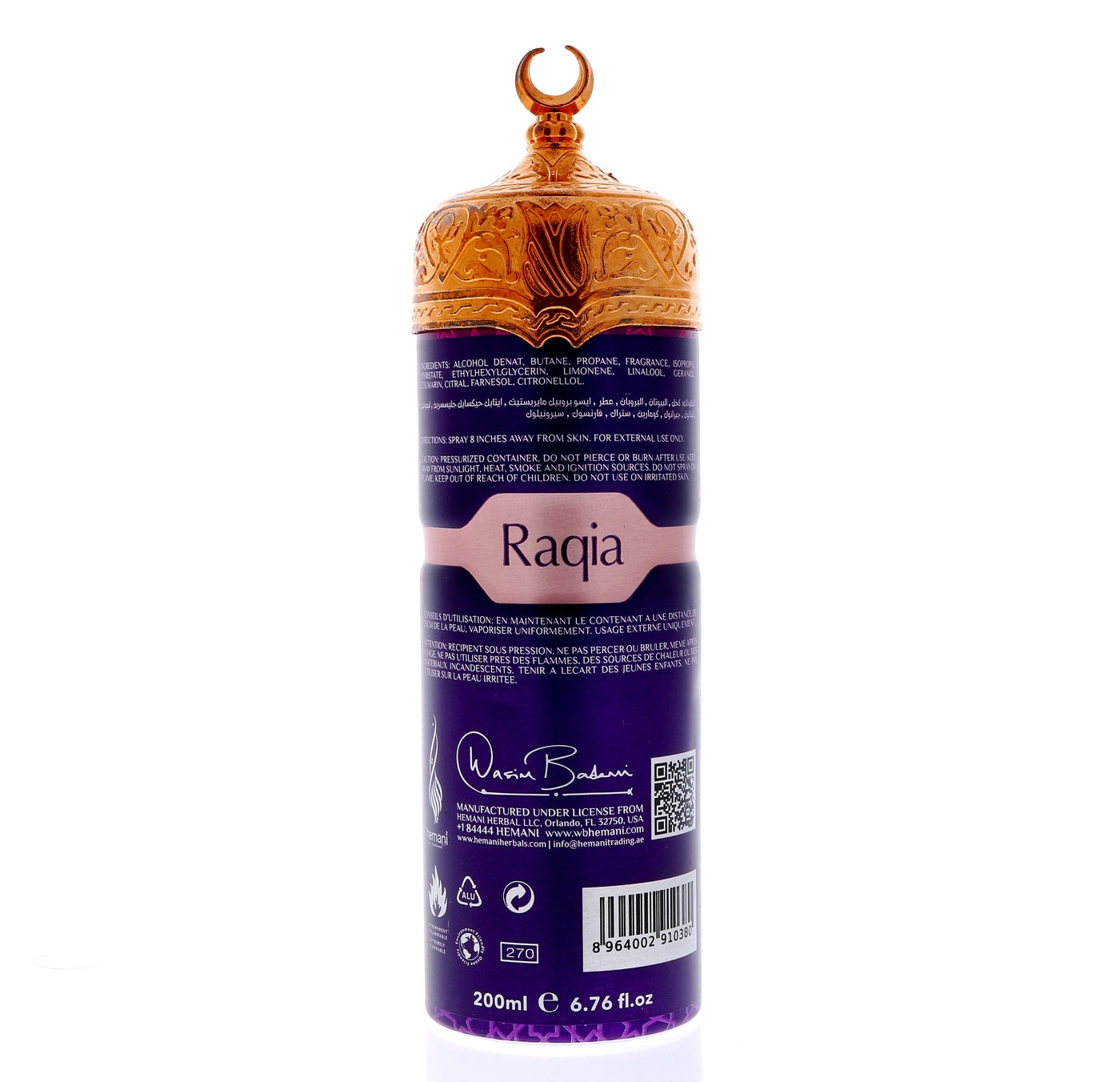 Api Raqia Raqia Deodorant Body Spray Unisex 200mL | Hemani Fragrances